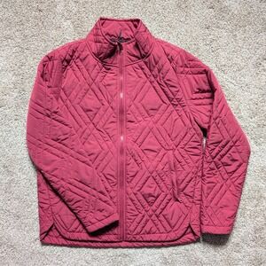 Voyager Women's M Quilted Lightweight Zip Up Jacket Coat Mauve Red